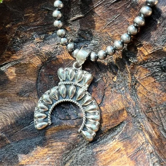 Sterling Silver Naja PendantSolid BackClassic Southwestern Design